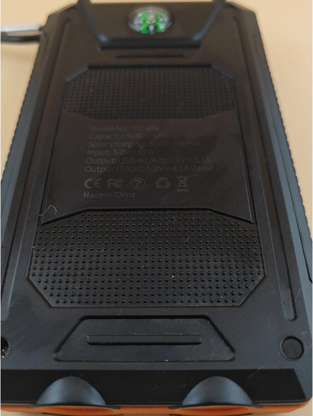 36800mAh Waterproof Solar Power Bank Dual USB 3.0 Portable Battery LED
